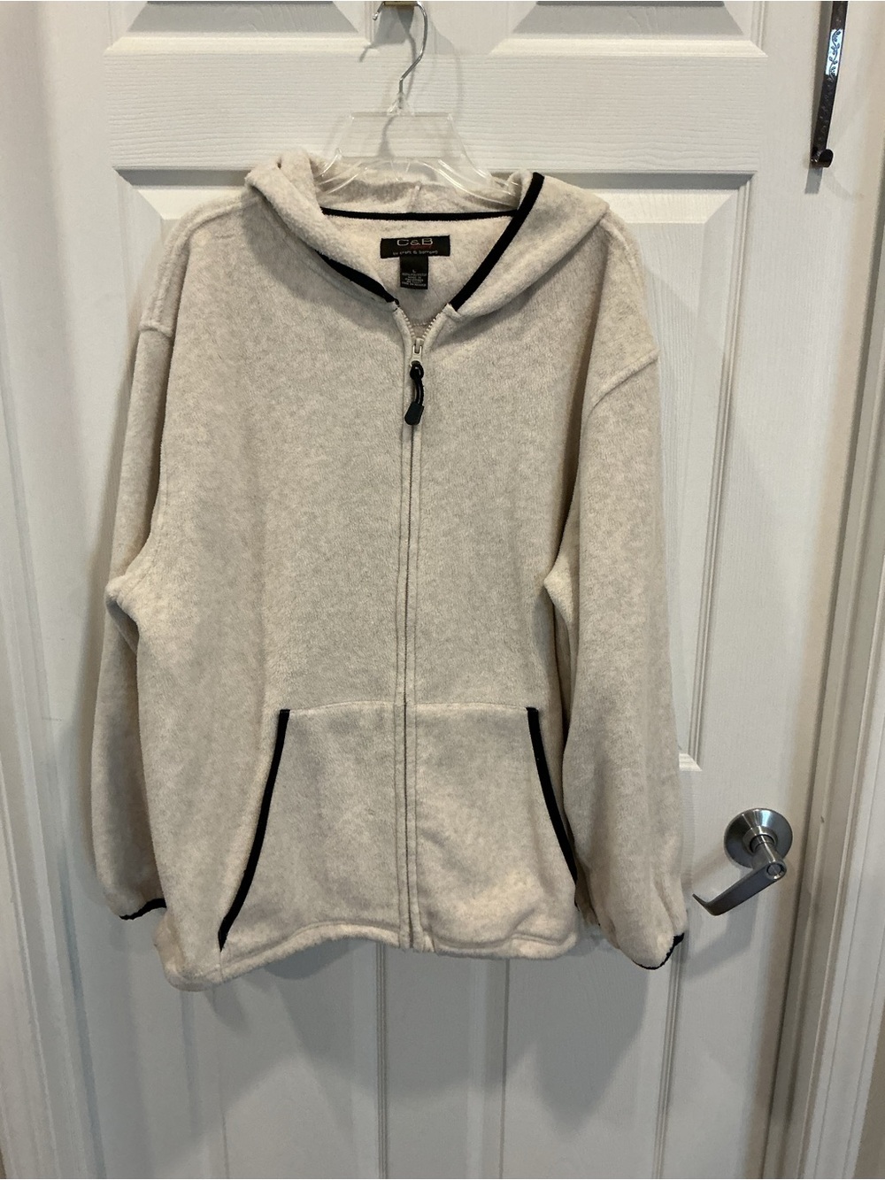 C&B sport Cream Zip Hoodie with Black Trim